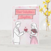 初めてのバレンタインデーに最適な特別なグリーティングカード カード (黄色い花)