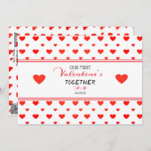初めてのバレンタインデー一緒 赤いハートの写真 シーズンカード (正面/裏面)