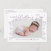 初めてのバレンタインデー紫の台本の写真 シーズンポストカード (正面/裏面)