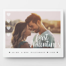 初めてのバレンタインデー記念 Mr & Mrs ミニマル カップル フォト フォトプラーク