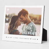 初めてのバレンタインデー記念 Mr & Mrs ミニマル カップル フォト フォトプラーク (側面)