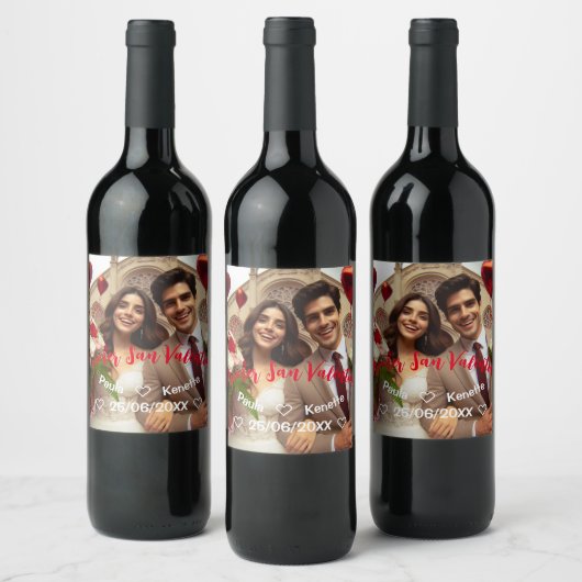 初めてのバレンタインデー |写真スペインの ワインラベル (ボトル)