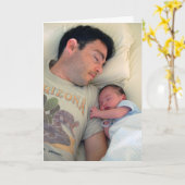 初めてのパパで自分のフォトカードを作る カード (黄色い花)