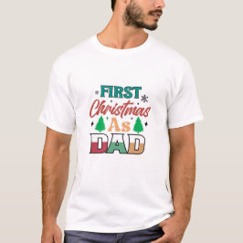 初めてのパパのクリスマスタイポグラフィ Tシャツ