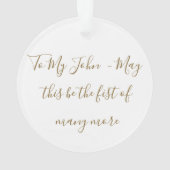 初めてのフォトオーナメントクカスタムリスマス オーナメント (裏面)