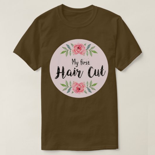 初めてのヘアカット手マイルストーンメモリアルデザイン Tシャツ (デザイン正面)