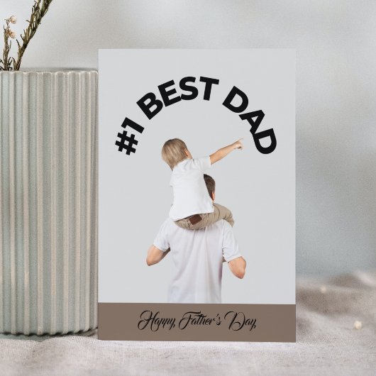初めてのベストダッド ソン グレー モダン ハッピー ファーザーズデー カード