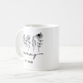 初めてのママへのカスタムフラワーマグ コーヒーマグカップ (正面左)