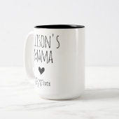初めてのママまたはおばあちゃんへの名入れマグカップギフト ツートーンマグカップ (正面左)