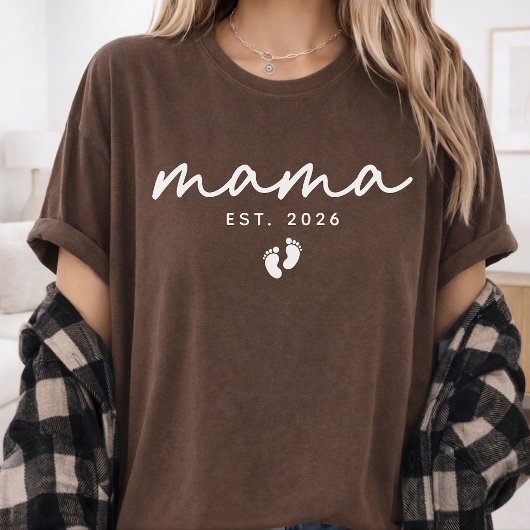 初めてのママ | モダンスクリプトの名入れママ服 Tシャツ