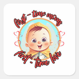 初めてのママ、初めての恋 – 男の子 スクエアシール