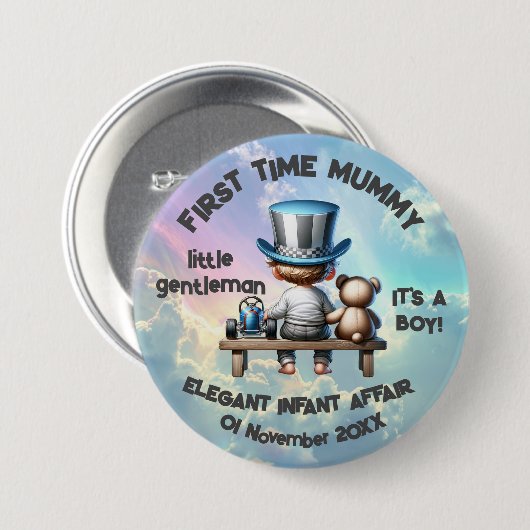 初めてのミイラ – 男の子だ | 缶バッジ (正面&裏面)