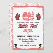 初めてのロデオカウガール誕生日パーティー招待状 招待状 (正面/裏面)