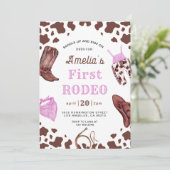 初めてのロデオカウガール ワイルドウェスタン 誕生日おめでとう  招待状 (スタンド正面)