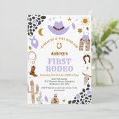 初めてのロデオカウボーイウェスタン1歳誕生日招待状 招待状 (スタンド正面)