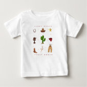 初めてのロデオカウボーイ子供の誕生日 ベビーTシャツ (正面)