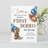 初めてのロデオカウボーイ1歳の誕生日招待状 招待状 (スタンド正面)