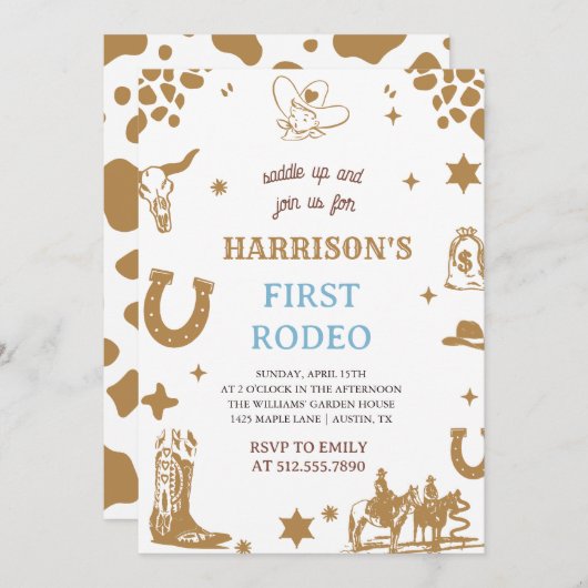 初めてのロデオ招待状 わが子の初めてのロデオ 招待状 (正面/裏面)