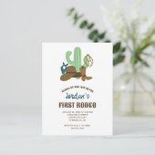 初めてのロデオ誕生日 1歳のカウボーイがとってもキュートなウェスタンスタイル ポストカード (スタンド正面)