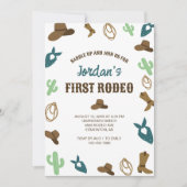 初めてのロデオ誕生日 1歳のカウボーイがとってもキュートなウェスタンスタイル 招待状 (正面)