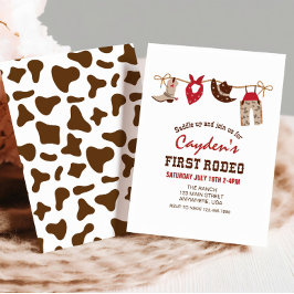 初めてのロデオ ウェスタンカウボーイ ファーストバースデー招待状 招待状