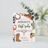 初めてのロデオ ウェスタンカウボーイ ファーストバースデー ポストカード (スタンド正面)