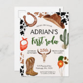 初めてのロデオ ウェスタンカウボーイ ファーストバースデー ポストカード (正面/裏面)