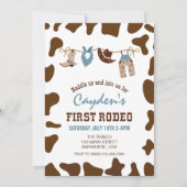初めてのロデオ ウェスタンカウボーイ ファーストバースデー 招待状 (正面)