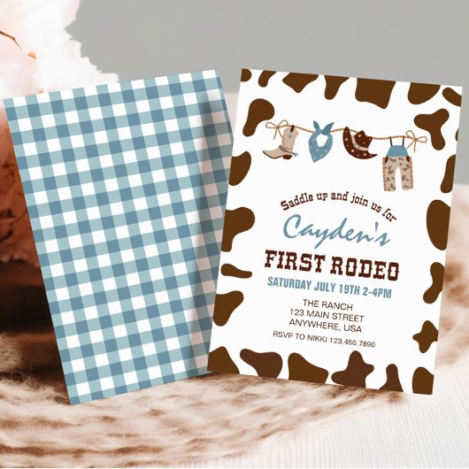 初めてのロデオ ウェスタンカウボーイ ファーストバースデー 招待状