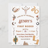 初めてのロデオ ウェスタンカウボーイ ファーストバースデー 招待状 (正面)