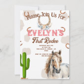 初めてのロデオ ウエスタン ホースシュー パターン 招待状 (正面)