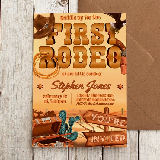 初めてのロデオ - コウボイの誕生日 招待状