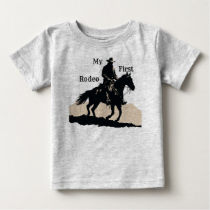 初めてのロデオ ベイビーTシャツ ロデオ誕生日 ベビーTシャツ