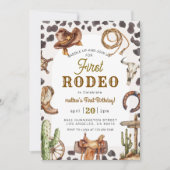 初めてのロデオ ワイルドウェストカウボーイ誕生日 招待状 (正面)