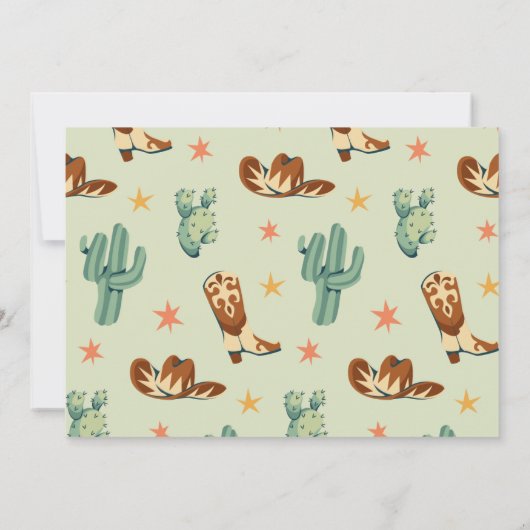 初めてのロデオ ワイルドウェスト ボーイ 1歳の誕生日写真 招待状 (裏面)