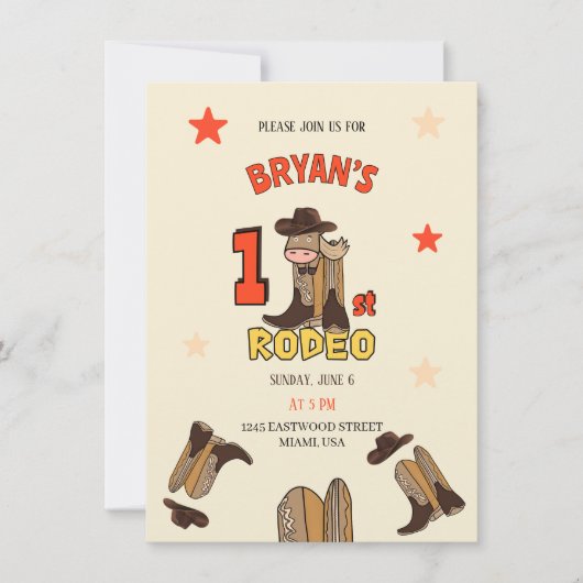 初めてのロデオ 招待状 (正面)