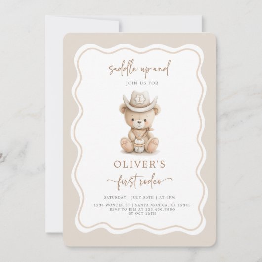 初めてのロデオ 招待状 (正面)