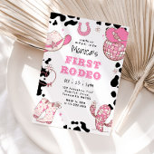 初めてのロデオ 1歳の誕生日 ピンクの女の子の誕生日 招待状