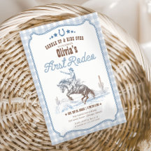 初めてのロデオ 1歳の誕生日 ブルー ウエスタン