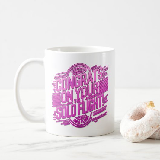 初めての単独飛行おめでとう マグカップ (ドーナツ)