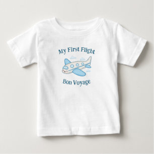 初めての夏休みかわいい飛行機 ベビーTシャツ