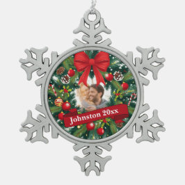 初めての夫婦クリスマス スノーフレークピューターオーナメント