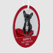初めての子犬のクリスパーソナライズされたマスペット写真 オーナメント (正面)