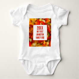初めての家族懇親会サマーフード写真BBQ ベビーボディスーツ