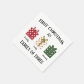 初めての家族3人クリスマスギフト スタンダードカクテルナプキン (角)
