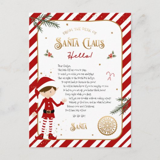 初めての小妖精や小人到着ウェルカムポストカード ポストカード (正面)