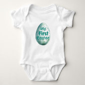 初めての復活祭 |名前をカスタムする |イースターエッグ ベビーボディスーツ (正面)