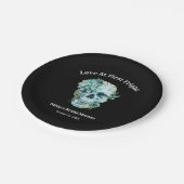 初めての恐怖で愛に落ちる スカル ハロウィン ブライダルシャワー ペーパープレート (アングル)