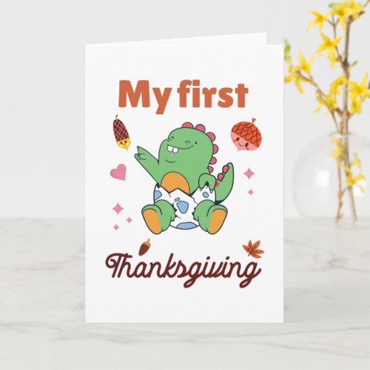 初めての感謝祭 カード (黄色い花)