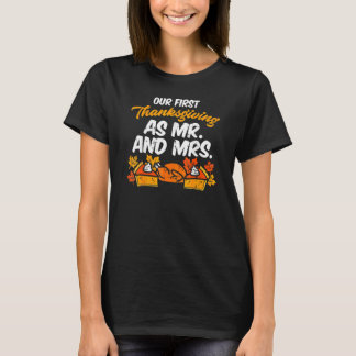 初めての感謝祭 Mr&Mrs おそろいカップル Tシャツ